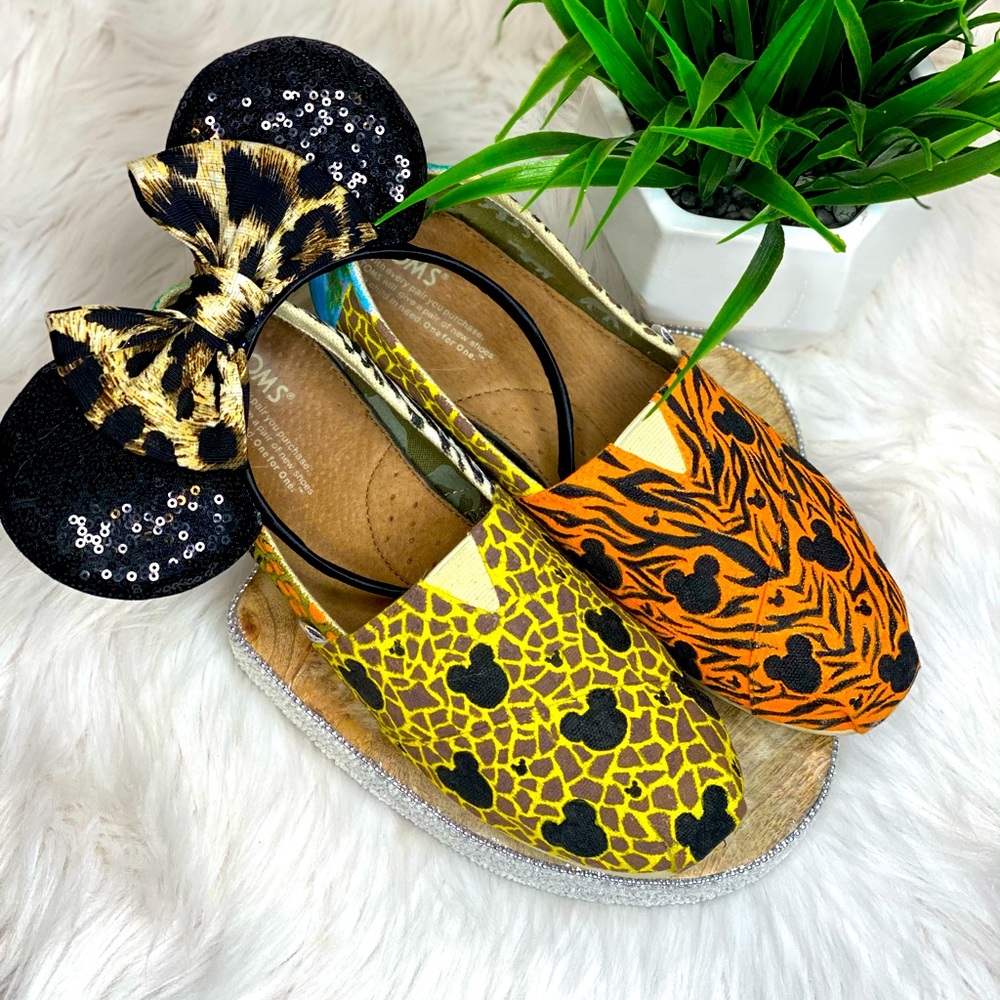 DISNEY Animal Kingdom inspired Toms hand painted